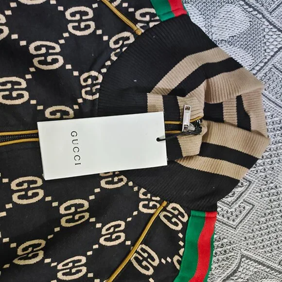 Gucci Classic Double G All-Over Print Baseball Jacket - Picture 8 of 10